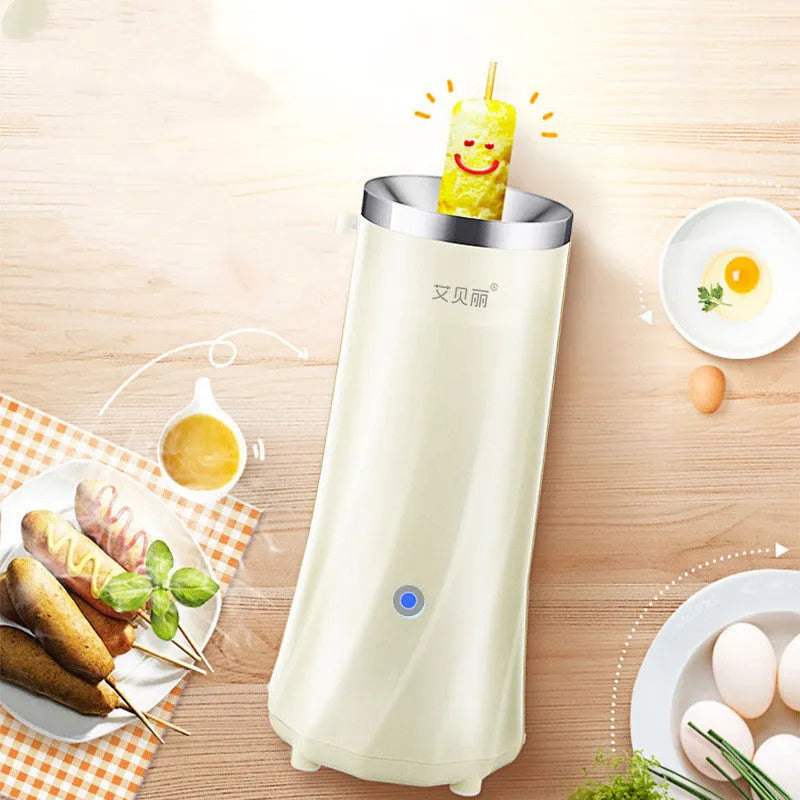 Beige multifunctional mini breakfast machine with compact design and automatic operation