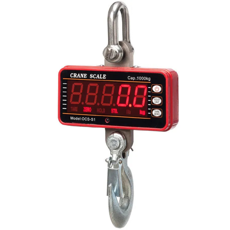 Orange electronic crane scale with digital display for 500kg capacity weighing