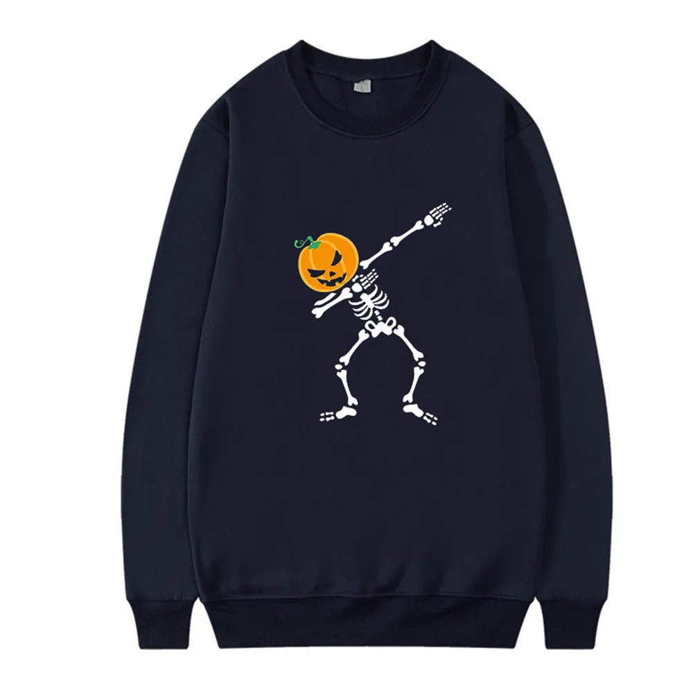 Women's printed long sleeve crew neck top in a cotton-polyester blend, shown in one of five available colours.