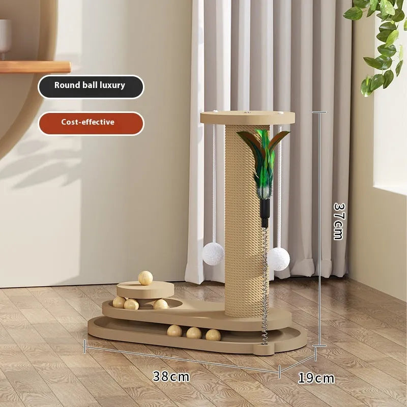 Solid wood cat turntable scratching post climbing frame furniture in multiple design options