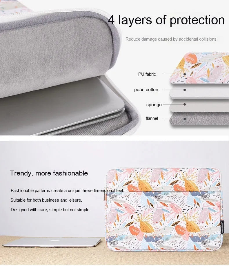 White PU leather waterproof laptop inner bag or sleeve for 14-inch computers