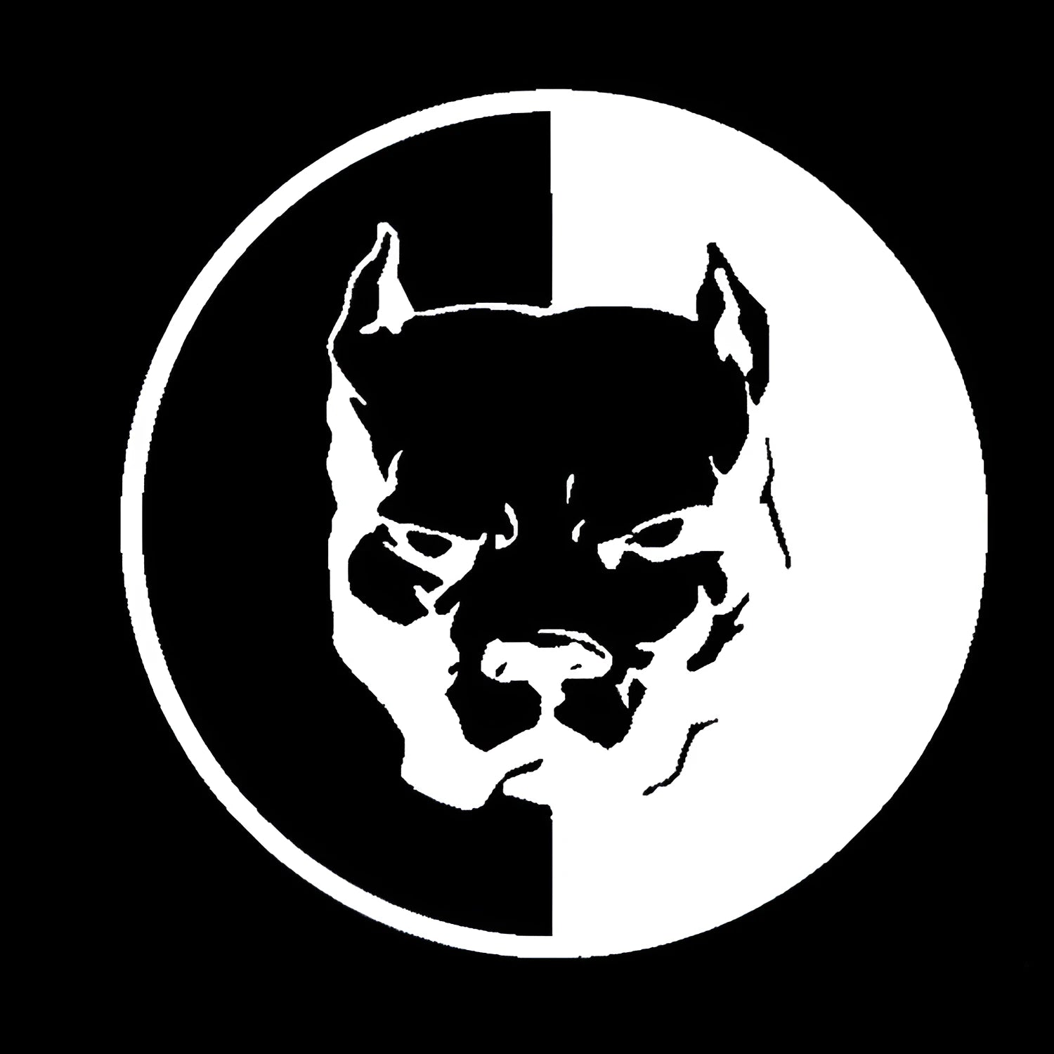 Square reflective vinyl sticker with a superhero Bulldog design, shown in red colour, 12cm by 12cm.