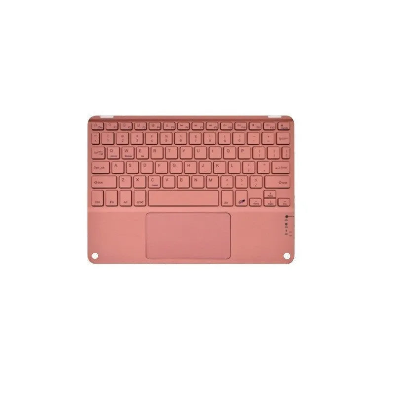 Square hat touch Bluetooth wireless charging keyboard in orange red colour on a desk