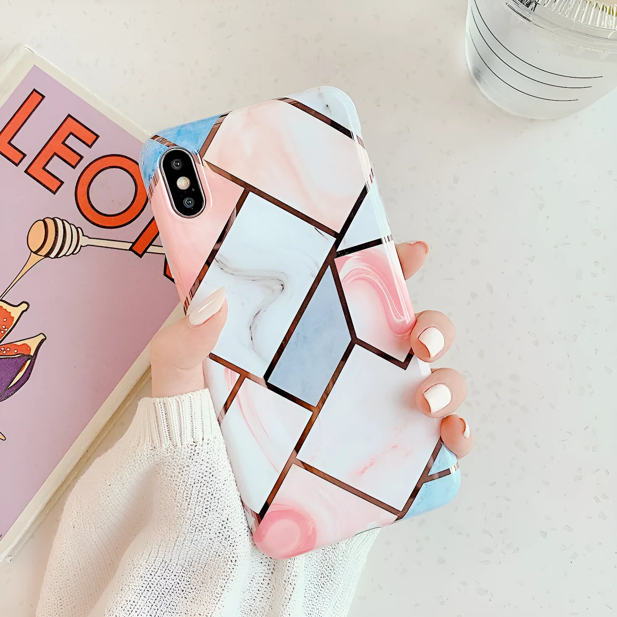 Silica gel mobile phone case Style C for Apple iPhone, showing back cover with camera cut-out