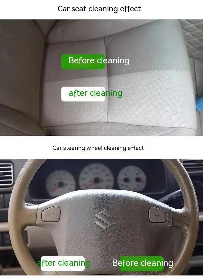 Wash-free fabric roof foam cleaner bottles with cleaning towel and sponge wipes for interior ceiling decontamination