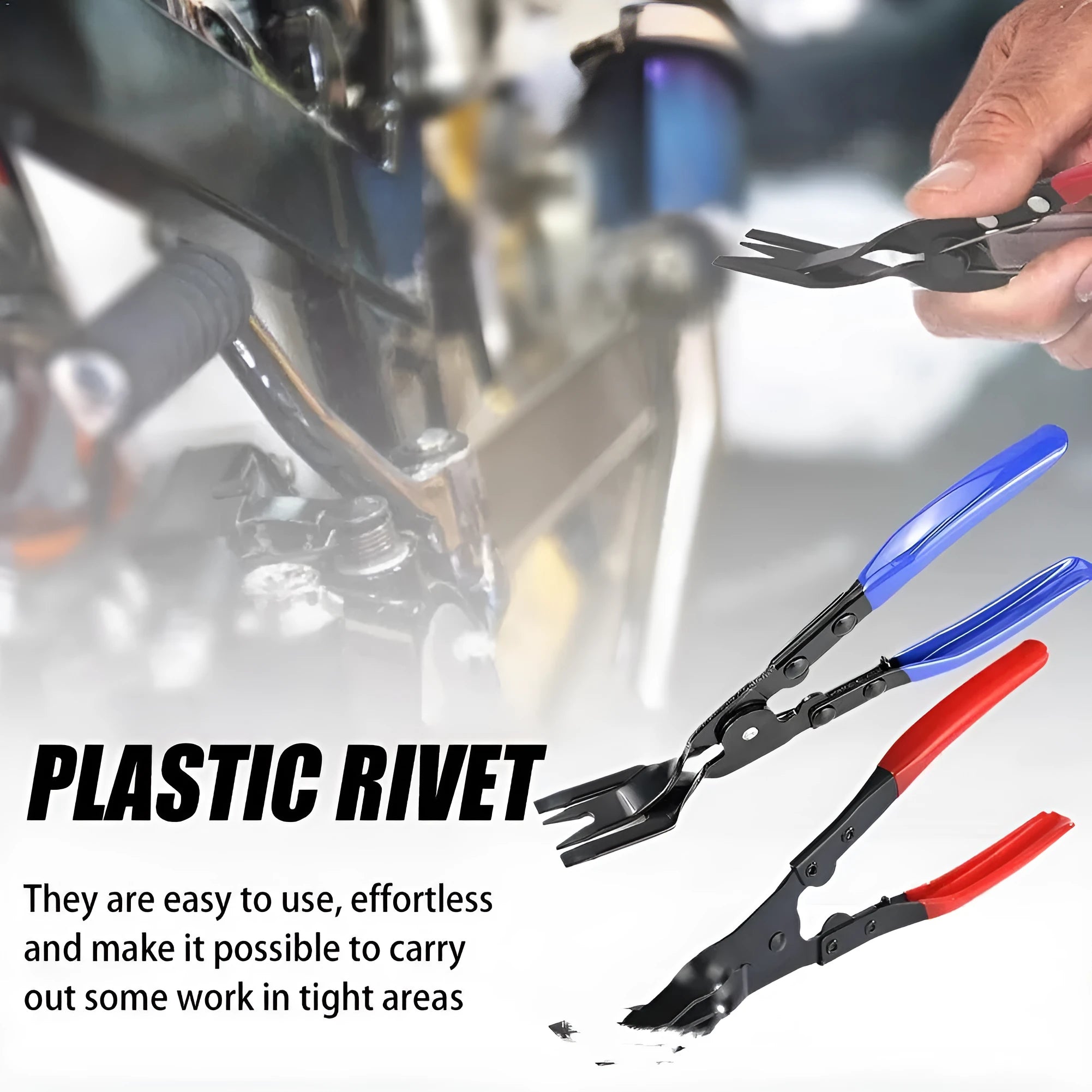 Blue 240mm steel car disassembly pliers for door panel and interior clamp removal