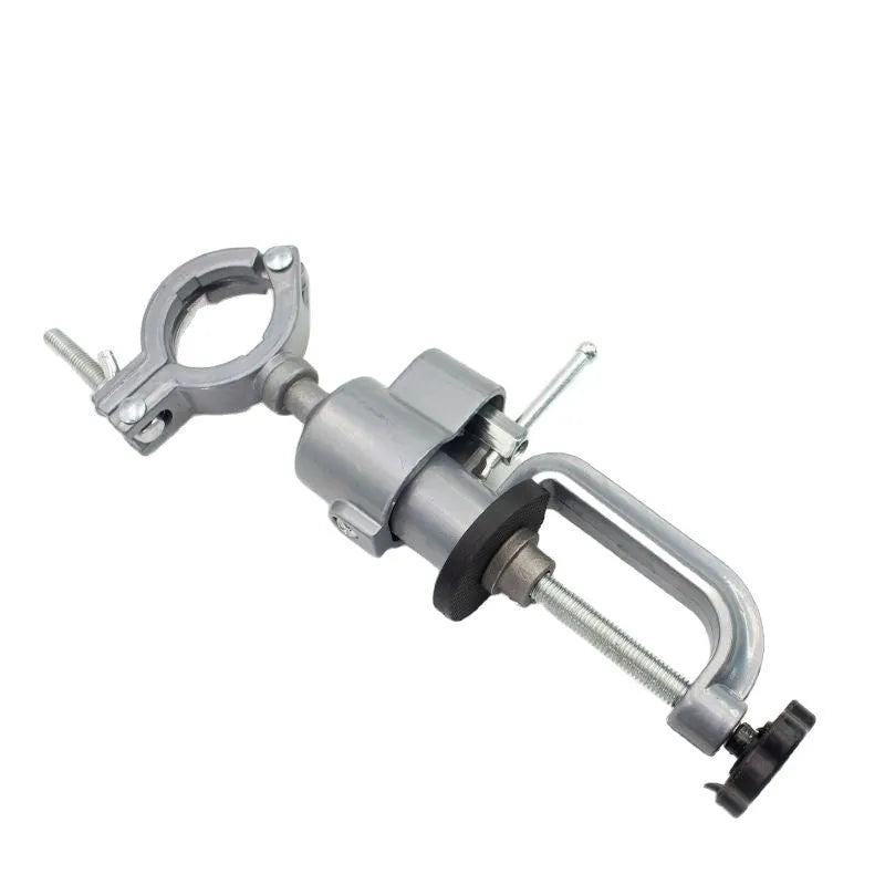 Small flat universal vise with 360 rotating bracket for bench mounting