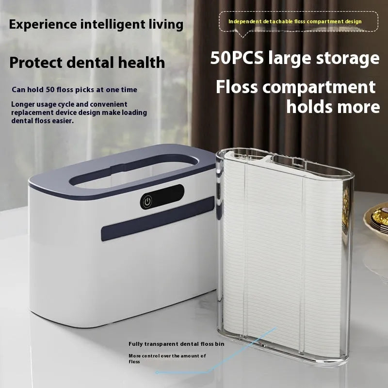 Intelligent induction dental floss box automatic electric pop-up rechargeable lithium battery plastic dark gray