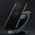 Qi wireless charging pad for Galaxy Note Edge showing black and white colour options with USB connection