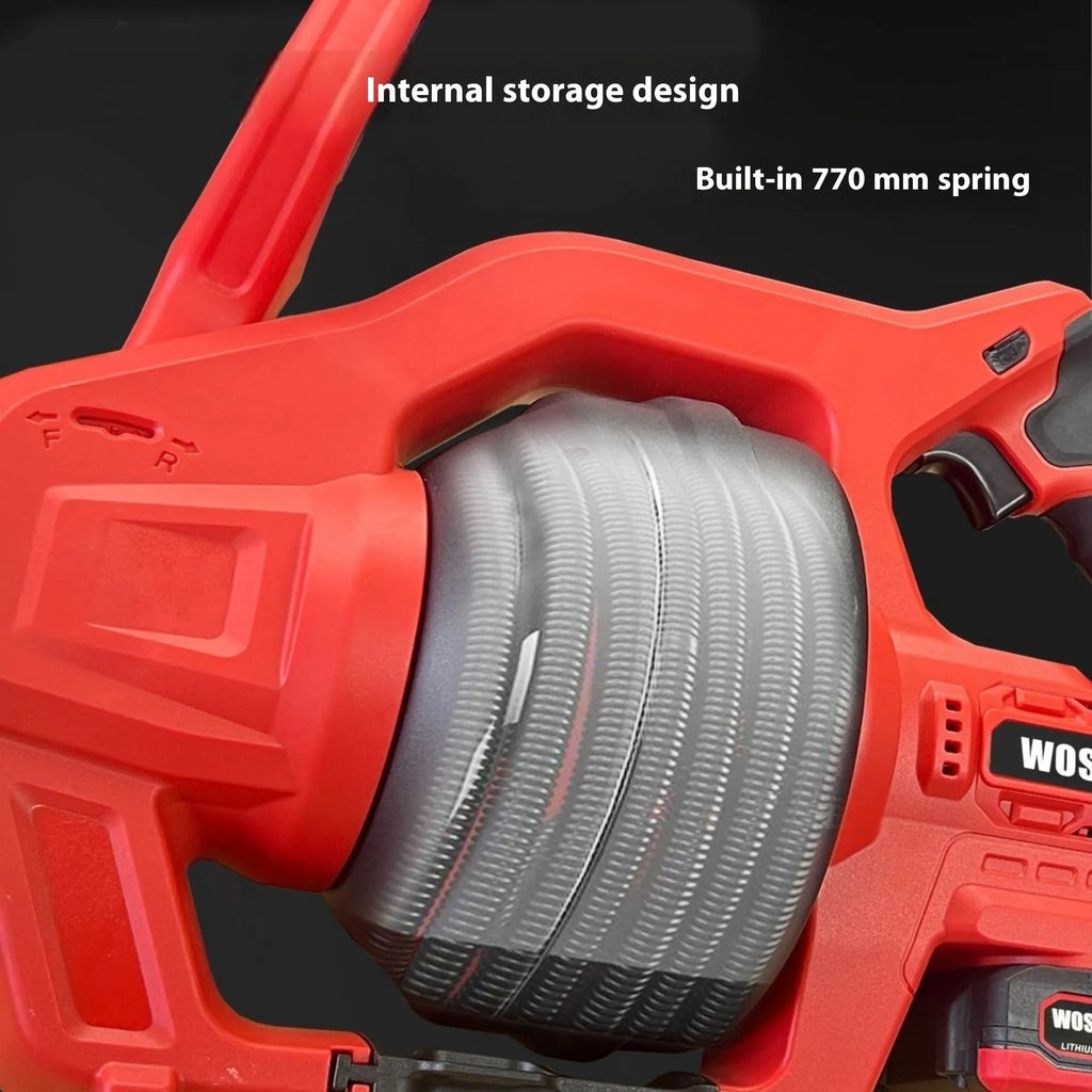 Cordless 20V portable electric drain cleaner with 25-foot cable and 7mm flexible shaft