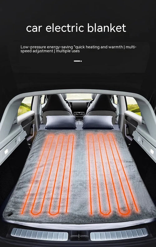 Gray 12V car electric blanket kneepad with plug cord