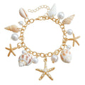 Women's summer beach waist chain and matching star bracelet set in alloy metal jewellery