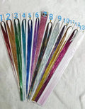 Laser hair colour hair extension clip in high temperature wire in red colour on white background