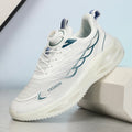 Breathable casual running shoes in sky blue, black gold or white with mesh upper and rubber sole