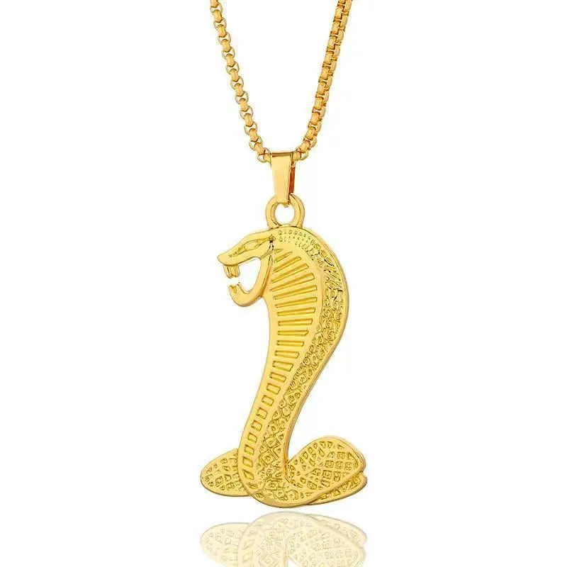 Geometric gold-coloured alloy pendant necklace with zircon stones