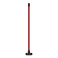 Red and blue aluminium alloy golf swing trainer with magnetic direction bar.