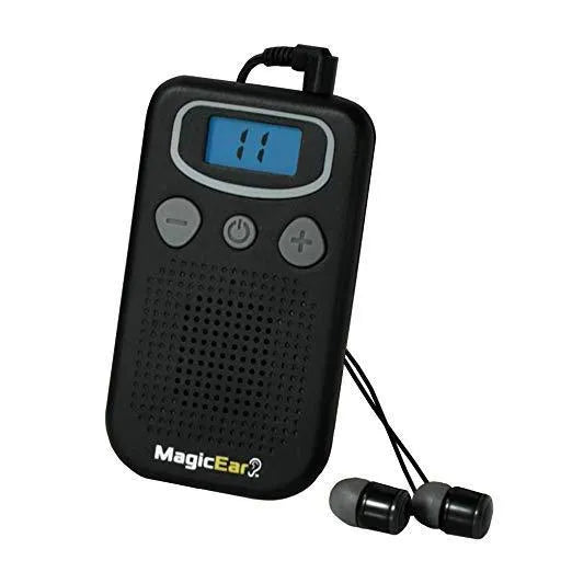 Magic Ear digital display mobile hearing aid booster sound amplifier in brilliant colour with FM radio design