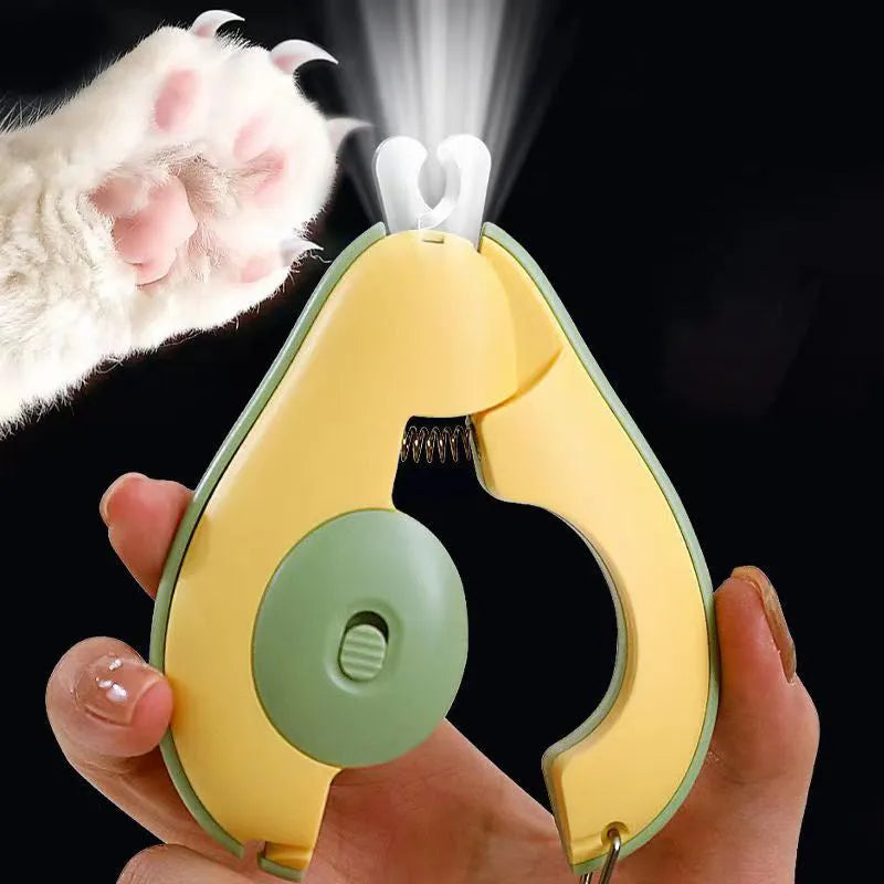 Green LED pet nail clipper with safety guard for small dogs and cats grooming