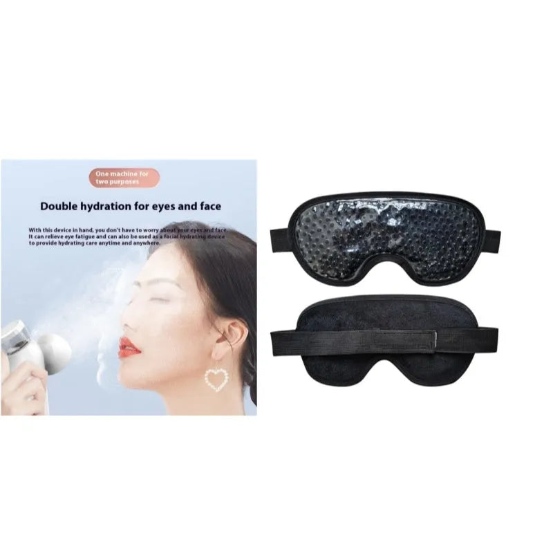 White portable eye care device with hot compress and atomisation functions on display