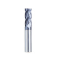 Carbide milling cutter with straight shank and spiral cutting edges for metalworking