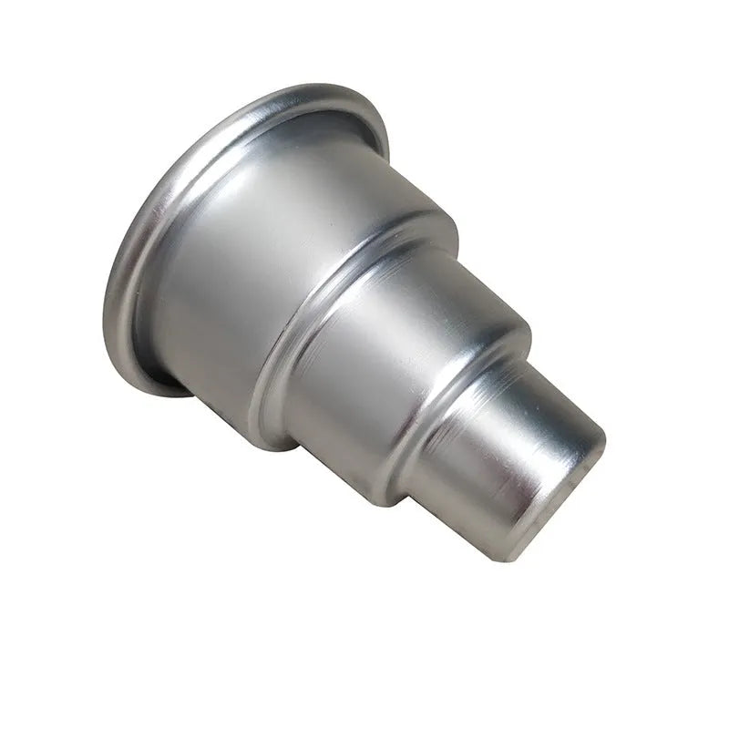 Mini three-layer aluminum alloy cake mold set in silver with large medium and small sizes for fondant cake forming