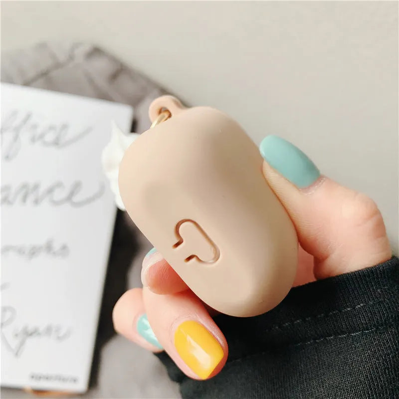 Transparent silicone case with cylinder ice cream design for Apple AirPods 2 wireless earbuds