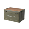 Large green plastic storage box with foldable design for household organisation