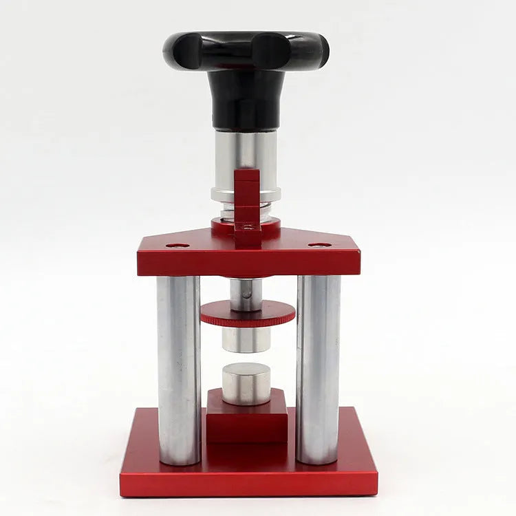 Watch back cover press tool with spiral mechanism and set of 20 plastic moulds for watch repair