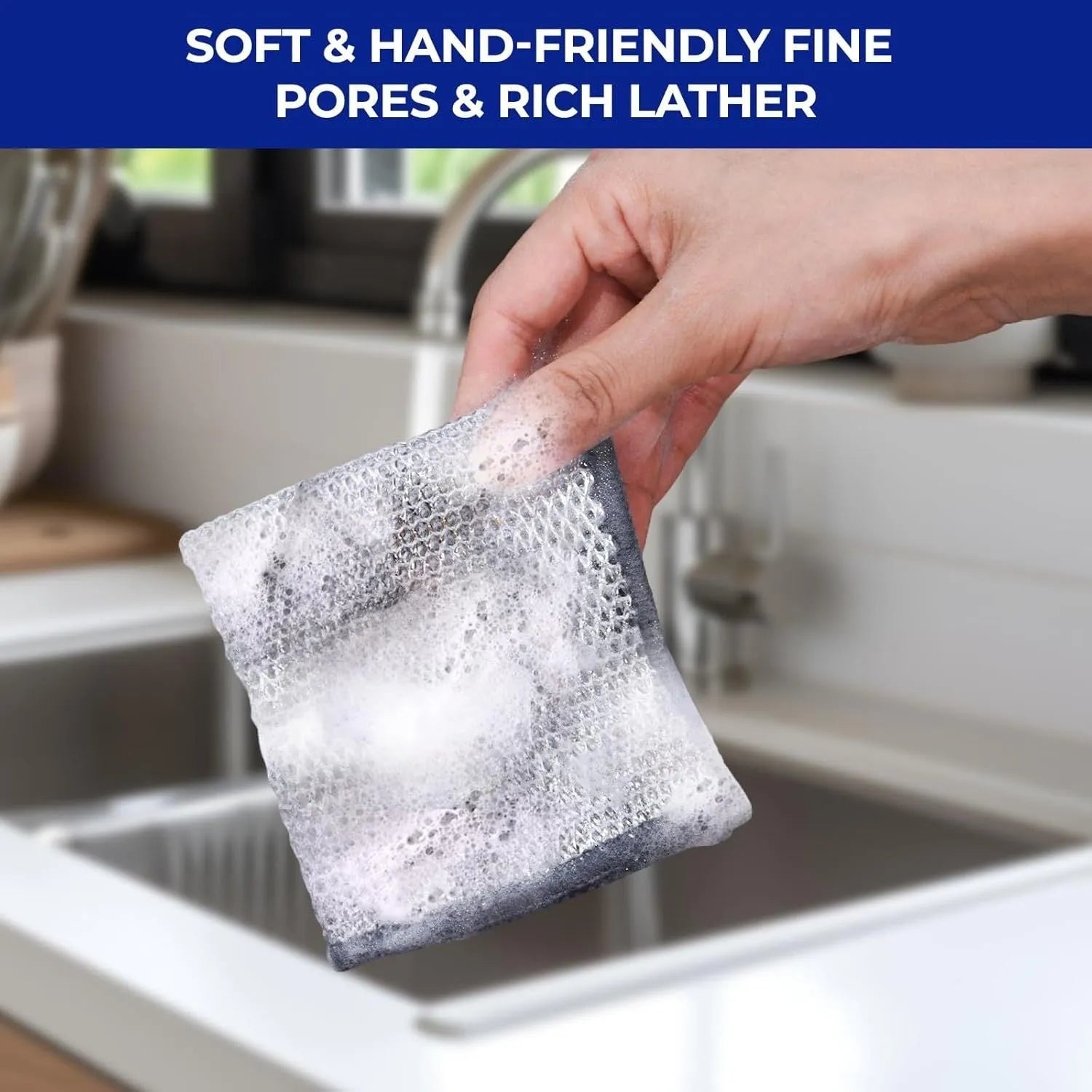 Silver silk rag double-sided microfiber cleaning cloth for kitchen pots and bowls