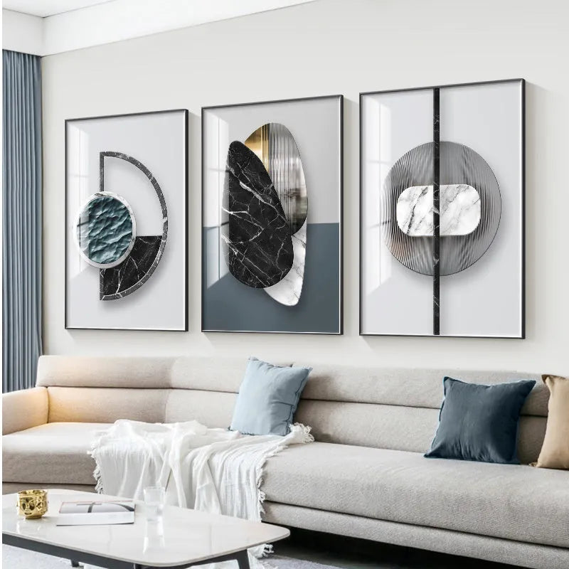 Abstract geometric canvas wall poster in picture colour, available in multiple sizes from 20x30cm to 60x80cm