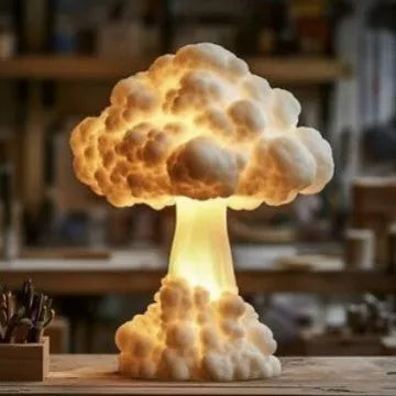 Mushroom cloud shaped modern art table lamp with USB power connection