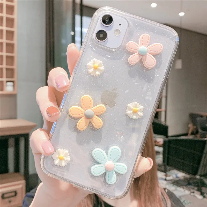 New Year's flowers soft rubber protective phone case for Apple iPhone models