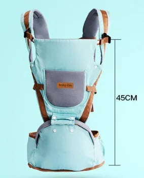 Baby carrier waist stool in pink with compact 25x25x18cm measurements suitable for 3-36 month old babies