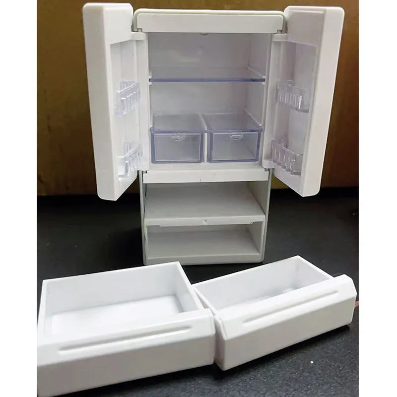 White plastic miniature candy toy model with light-up feature for display collections