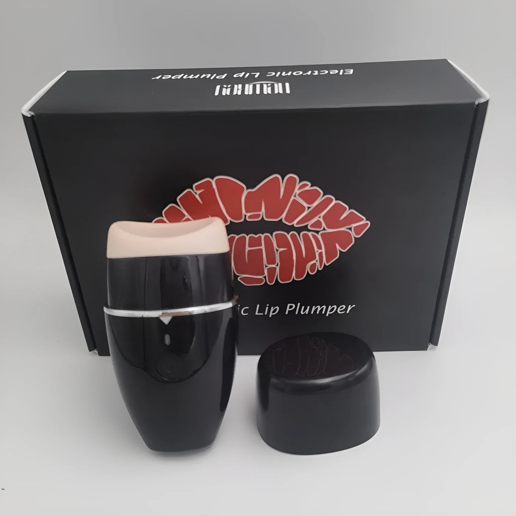 Electric silicone lip plumper device with 3-speed adjustment in black, USB rechargeable