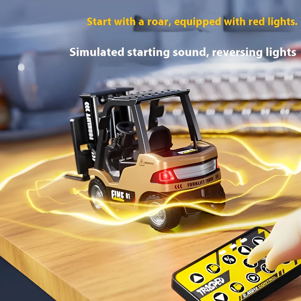 Bluetooth remote control alloy forklift 1:64 scale with mobile phone connection and accessories