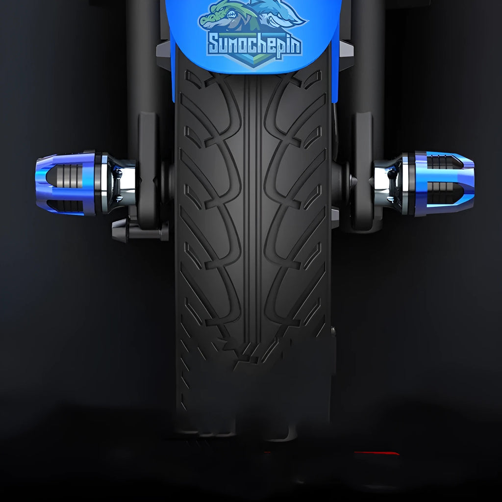 Aluminium alloy fork cup pair for motorcycle and electric car front axle in multiple anodised colours.