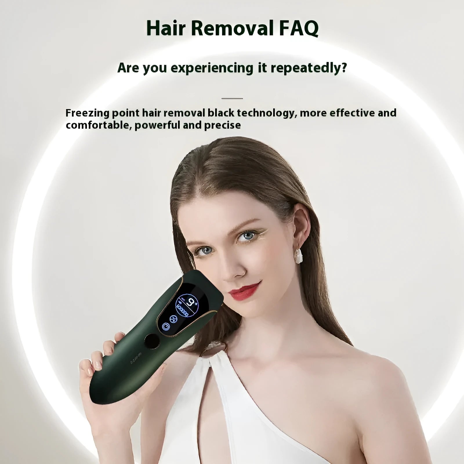 Freezing point hair removal device in Sundial colours white green pink for whole body face leg private part use
