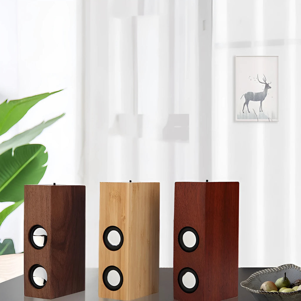 Wooden cabinet Bluetooth speaker with retro design in choice of bamboo, walnut, or sapele finishes