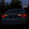 11th generation Honda Civic modified LED taillights in black and red with sequential streamer indicators