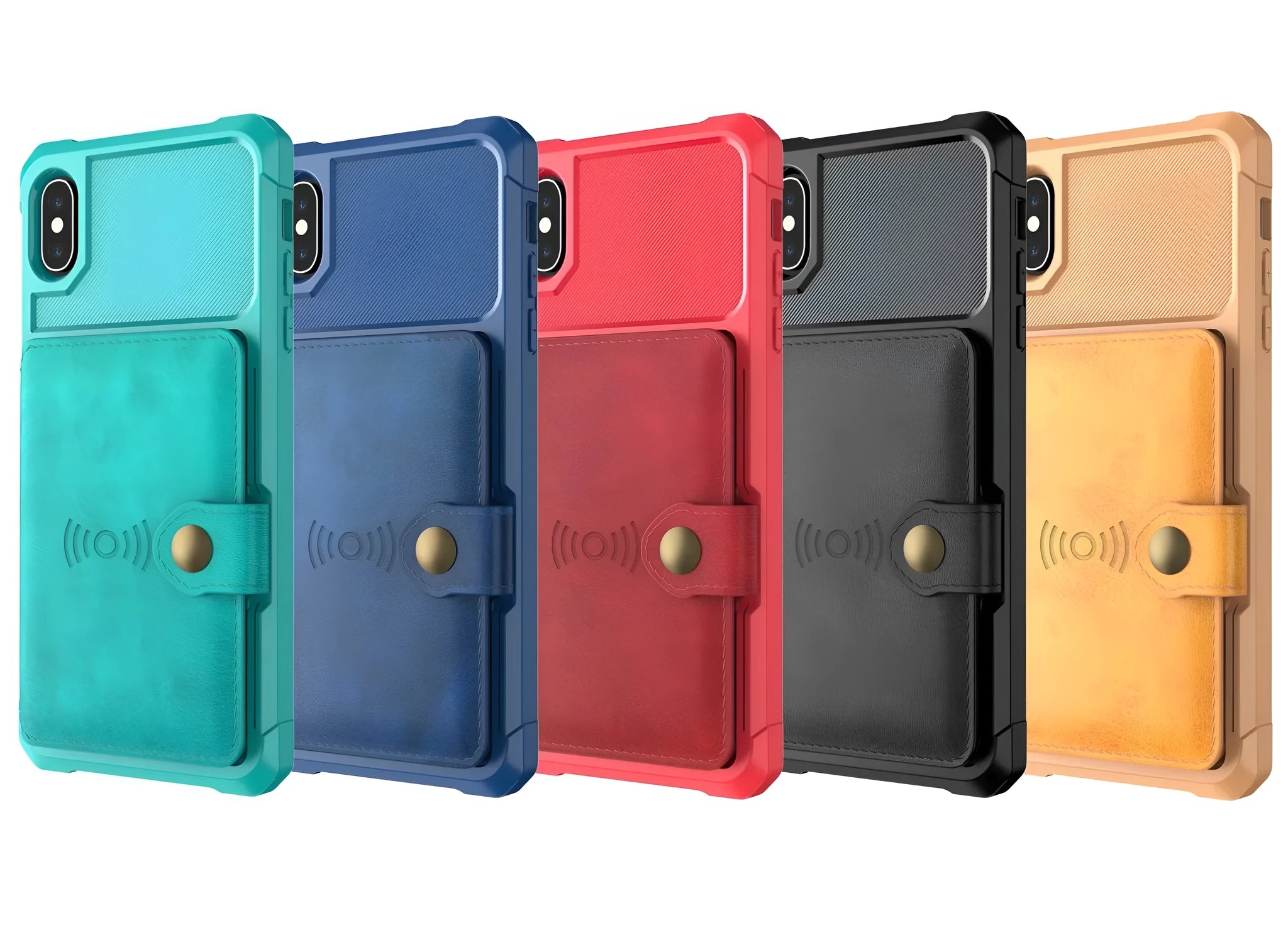 Geometric pattern PU mobile phone case in multiple colours for iPhone and Samsung phones.