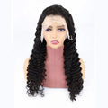 Simple solid colour hand-woven human hair half lace wig for ladies, available in lengths from 18 to 34 inches