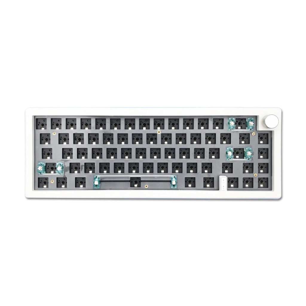DIY mechanical keyboard kit with knob support and RGB lighting in seven colour options