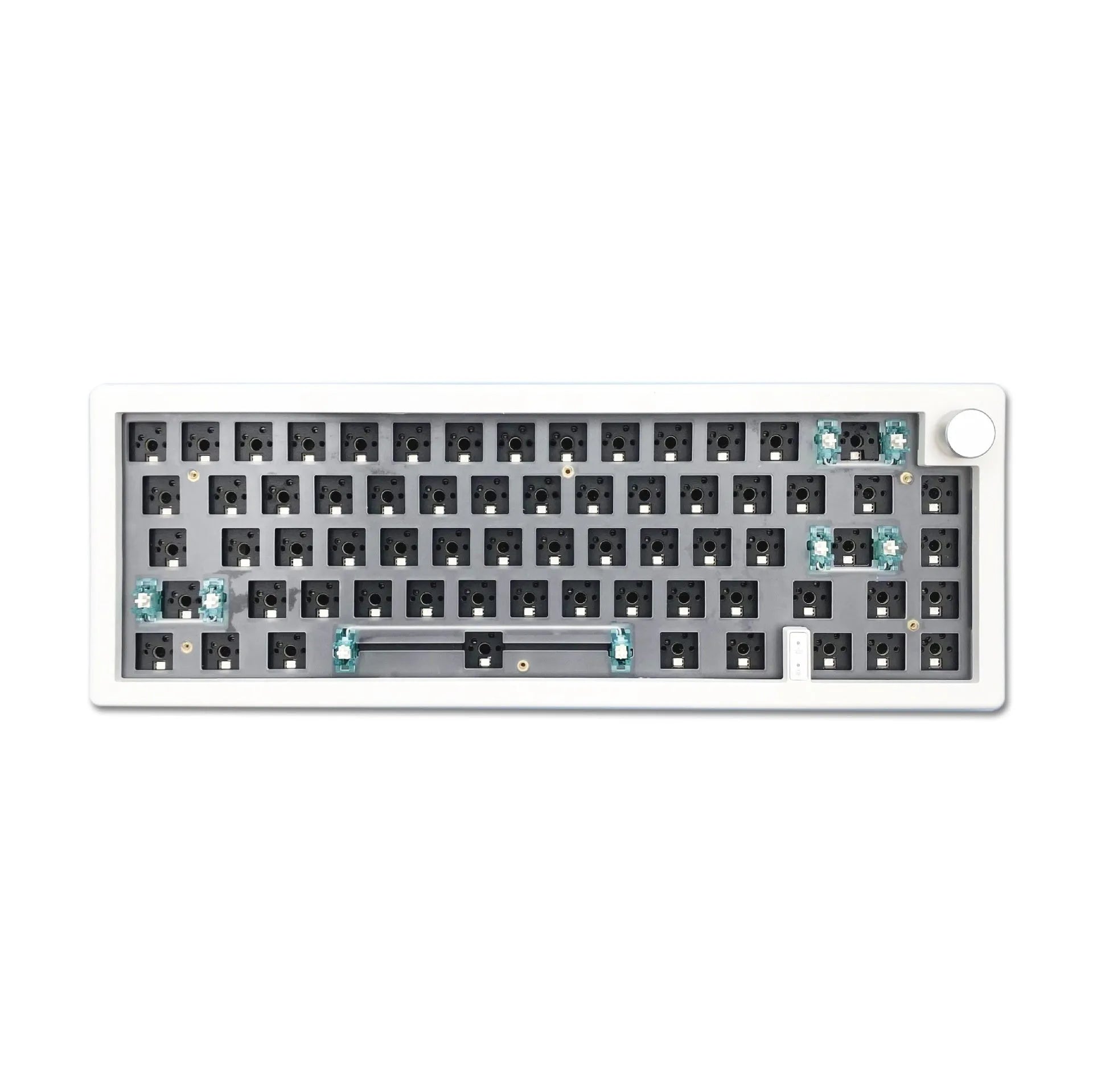 DIY mechanical keyboard kit with knob support and RGB lighting in seven colour options