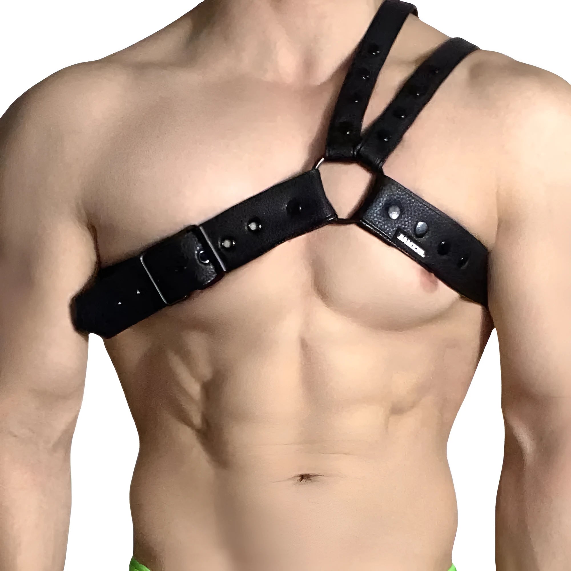 Men's detachable synthetic leather chest strap in black for running and outdoor sports