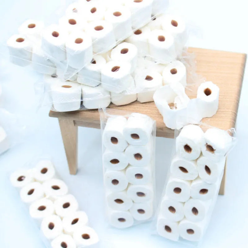 Simulated tissue roll paper model for children's play with 30x15x80mm dimensions