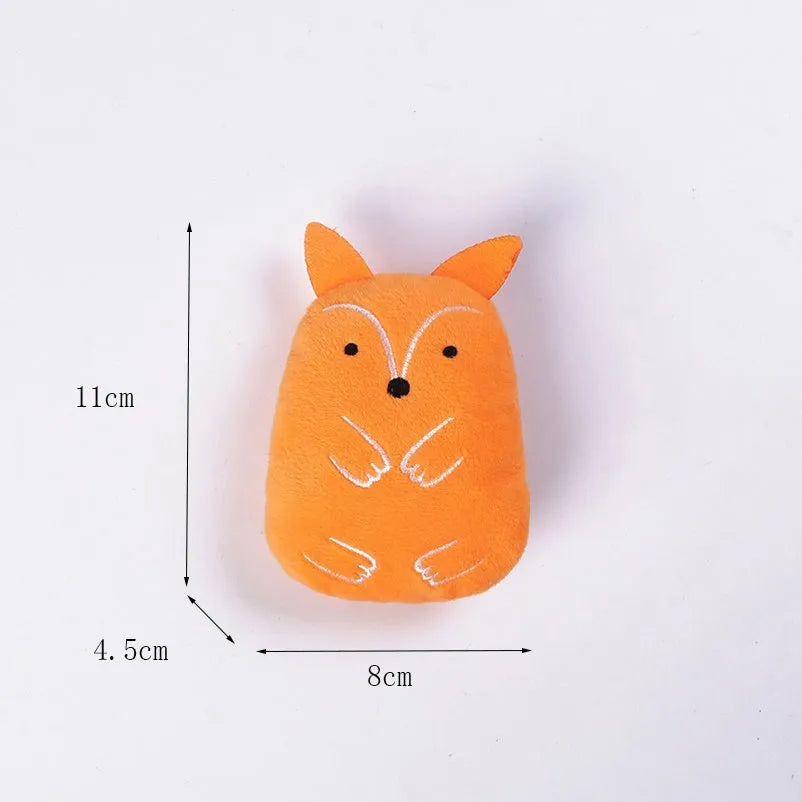 Teeth-grinding catnip toy plush interactive with vocal squeaker for cats brown colour 11x8x4.5cm