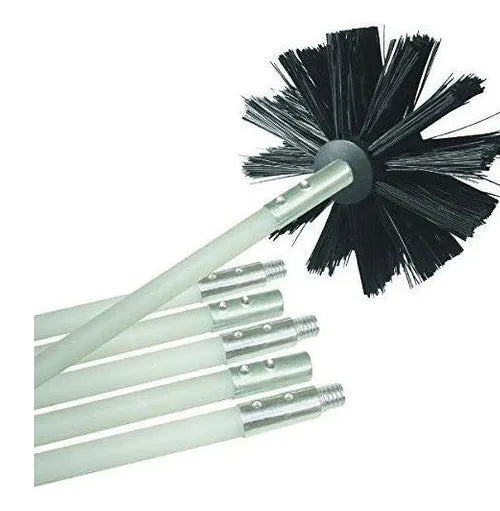 Flexible chimney cleaning brush with nylon brush wire and 600mm bendable pole for dryer pipes and range hoods