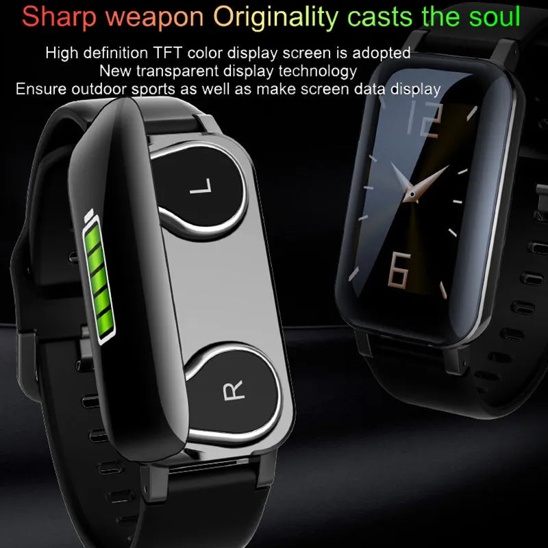 Smart bracelet fitness tracker showing heart rate monitoring function in black, blue or coffee colour with 10m wireless range