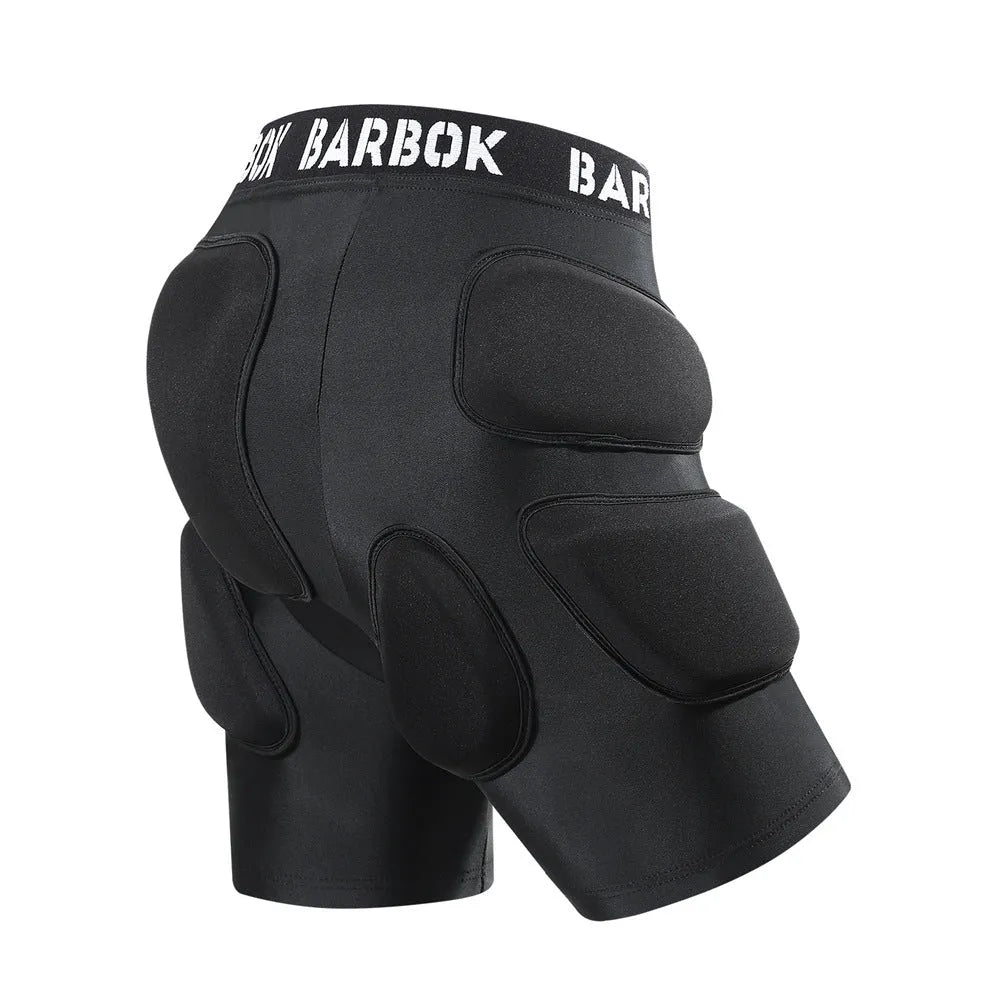 Black hip protection pad for roller skating and skateboarding made from spandex with NBR foam padding